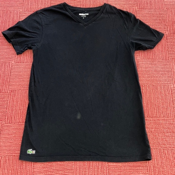 Lacoste men’s medium Black V-Neck undershirt with crocodile Logo - Picture 1 of 13